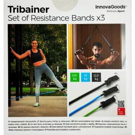 Set de Bandas de Resistencia con Accesorios y Guía de Ejercicios Tribainer InnovaGoods 3 Unidades Set de Bandas de Resistencia con Accesorios y Guía de Ejercicios Tribainer InnovaGoods 3 Unidades