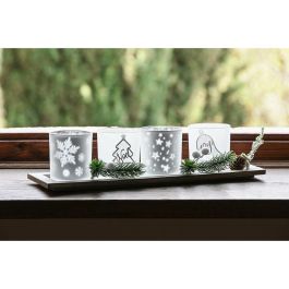 Portavela Navidad Tradicional DKD Home Decor Rojo Blanco 9 x 13.5 x 40 cm Set de 5 (2 Unidades)