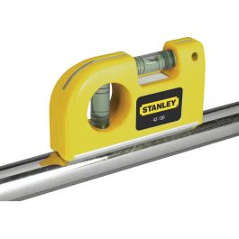 Stanley 0-42-130 Nivel de Bolsillo de 140mm Compacto para Mediciones Precisas, 2 Burbujas, Plástico Resistente Amarillo