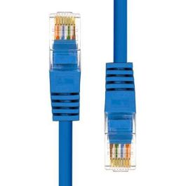ProXtend Cable Ethernet CAT5e U/UTP Cobre PVC Azul 2m con Protección Anti-enganche y Alivio de Tensión