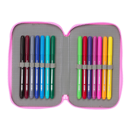 Plumier Doble My Little Pony Magic Rosa Turquesa 12.5 x 19.5 x 4 cm 28 piezas