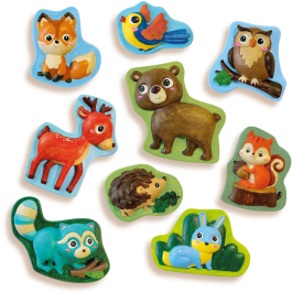 Ses Creative 1701830730891 Moldura y Pintura Animales del Bosque Plástico Reciclado