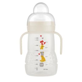 MAM Botella de Transición 220 ml - Boquilla Flow Teat 3 de Silicona Suave Antiderrame +4 meses Unisex Sin BPA