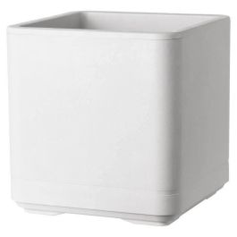 Maceta Cubo - DEROMA - Cosmo - Perla - Con reserva de agua - Ruedas - 38 cm