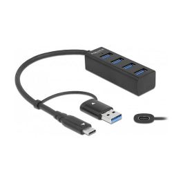 DELOCK Concentrador USB 3.2 Gen 1 de 4 Puertos con Conector USB Type-C o USB Tipo-A, 5 Gbps, Negro Precio: 54.58999942. SKU: B1AN2HDXLD