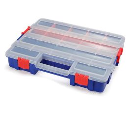 Workpro Organizador Apilable con Tapa, 18 Divisiones, PP Transparente, 382x300x68mm, Azul y Rojo Precio: 13.78999974. SKU: B1A8ZDW3EY