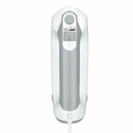 Bosch MFQ36400 Batidora de mano ErgoMixx 450 W con 5 velocidades, Turbo, 2 batidores y 2 ganchos amasadores de acero inoxidable Blanco/Gris