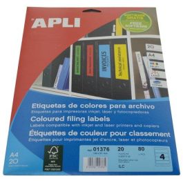 Etiquetas Adh.Impr.Apli A4 Para Archivo C.Romos Blister 20H Col.Rojo 190X61 Mm 80 Uds.(01376) Precio: 10.50000006. SKU: B1JDLQADEX