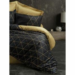 Juego de cama completo ASI8683743798704: Funda nórdica 220x240 cm y 2 fundas de almohada 60x60 cm, 100% algodón, Negro