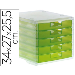 Archivo 2000 Fichero Cajones Sobremesa 340x270x260 mm Apilables 5 Cajones Verde Kiwi Translucido Precio: 42.50000007. SKU: B1F6BKKCVK