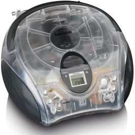 Lenco SCD-24TR Radio Portátil Digital FM Bluetooth Transparente con Pantalla LCD y Altavoces Estéreo