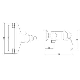 Edouard Rousseau Mezclador de ducha BYRON cromado Cartucho Cerámica Ø 4 cm Latón Distancia 15 cm