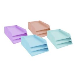 Bandeja Sobremesa Exacompta Aquarel Carton Forrado 3 Niveles A4+ Colores Surtidos (4 Colores: Coral, Azul, Verde Y Rosa) (Set de 4) Precio: 89.88999976. SKU: B1CL2E4CDJ