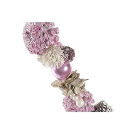 DKD Home Decor Guirnalda Navidad Fantasia Rosa Palo Piña 150 cm (2 Unidades)