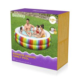 Bestway Piscina Infantil 2 Aros Arcoiris 206x206x51 cm +6 Años Jardin 54443 Bestway Piscina Infantil 2 Aros Arcoiris 206x206x51 cm +6 Años Jardin 54443