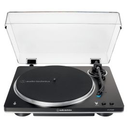 Audio-Technica AT-LP70XBTBS Tocadiscos Automático con Bluetooth, Tracción por Correa, 33 1/3 y 45 RPM, Color Negro/Plata, Incluye Fono-Preamplificador Integrado