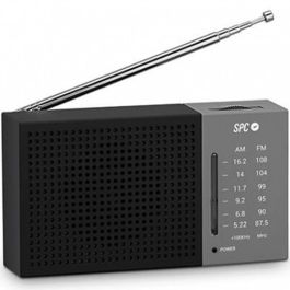 SPC Radio Portátil Jetty Lite 4584N Negra Analógica AM/FM Fácil Uso Altavoz Auriculares
