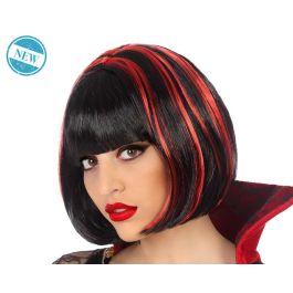 Peluca Corta Lisa Negra Con Mechas Rojas Vampiresa Para Disfraz Halloween Precio: 3.50000002. SKU: B1J6H6Z4LX