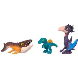 Imaginext Jfr25 Pack Figuras Dinosaurios Jurassic World: El Renacer, 6 Figuras Acción, 1 Humano, 5 Dinosaurios, Lanzador Proyectil, +3 Años