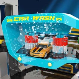 Molto Parking Future 6 plantas 152 cm, Pista de coches con helipuerto y elevador automático para niños 3+ años