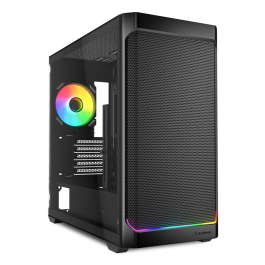 Sharkoon MK4W RGB Strip Micro Torre Negra | Panel Cristal Templado, Iluminación RGB, Gran Flujo de Aire, USB-C, Compatible BTF Precio: 92.9900004. SKU: B1AH667ADH