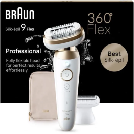 Braun Silk-épil 9 Flex Depiladora Eléctrica 9-041 3D Depilación Fácil Blanco / Dorado