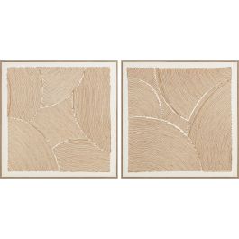 DKD Home Decor Cuadro Scandi Moderno, Set de 2 Unidades. Decoración de Pared de Lienzo y Algodón 100x100 cm, Colores Natural y Blanco. Precio: 136.88999951. SKU: B14QP2E4YZ