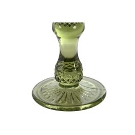 DKD Home Decor Copa de Cristal Grabado Diamond Garbo Verde, Set de 6, 150ml, Apta Microondas y Lavavajillas