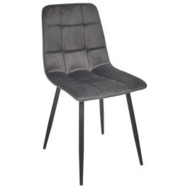 Home Deco Factory Silla Mateo Gris Colección Essentiel Estructura Madera Patas Hierro Tapizado Poliéster PU Altura Asiento 48cm Medidas 45x52cm H88cm Precio: 44.98999978. SKU: B1695GJGFF