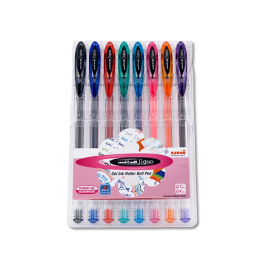 Uniball UM-120 Bolígrafo Tinta Gel Punta 0,7 mm Estuche 8 Colores Básicos