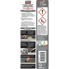 Rubson Sellador Negro Especial para Embarcaciones y Automóviles - 280ml - Para Sellado, Unión y Reparación de Metales, Vidrio y Caucho