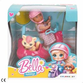 Muñeca con moto y mascota 12 cm. Muñeca con moto y mascota 12 cm.