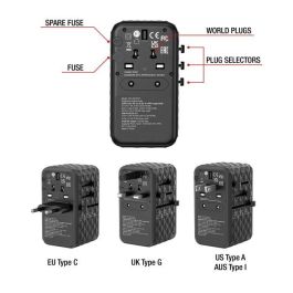 Verbatim Uta-06 Adaptador Universal De Viaje Con 2 Puerto Usb-C - 2 Puerto Usb-A Verbatim Uta-06 Adaptador Universal De Viaje Con 2 Puerto Usb-C - 2 Puerto Usb-A