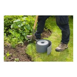 Nature Borde de jardín de Polietileno Gris - 3 mm Espesor, 7.5 cm Alto x 10 m Largo