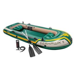 Barco seahawk 4 personas con 2 remos aluminio y bomba incluido 351x145x48cm