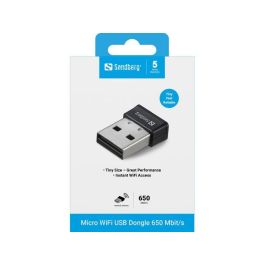 Sandberg Micro WiFi USB Dongle 650 Mbit/s - Adaptador Inalámbrico para Acceso a Redes WiFi por Puerto USB sin Cables