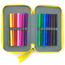 CYP BRANDS Plumier Leaves Bluey Triple con 39 Piezas: Lápices de Colores, Rotuladores, Bolígrafos y Material Escolar