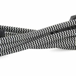 Chacon CHA5411478661115 Extensión Eléctrica de Cable Textil 6 Amperios 1.5 Metros Negro/Blanco