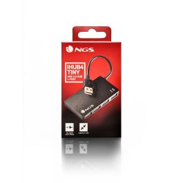 NGS IHUB4 TINY Hub USB 2.0 de 4 Puertos, Compacto y Plug & Play, Negro NGS IHUB4 TINY Hub USB 2.0 de 4 Puertos, Compacto y Plug & Play, Negro