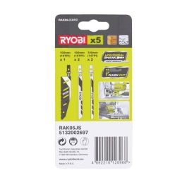 Ryobi 5 Hojas de Sierra de Calar Especiales para Madera, Kit FLUSHCUT con 10 TPI, Enmarcado 14 TPI e Invertido 10 TPI