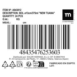 Bol 13 cm/375 ml New Tuana - La Mediterranea (24 Unidades) Bol 13 cm/375 ml New Tuana - La Mediterranea (24 Unidades)