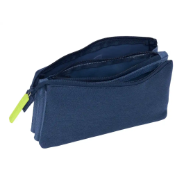 Portatodo Triple Munich Blue indigo Azul 22 x 12 x 3 cm