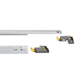 Emuca Juego de guías ocultas para cajones Silver, de extracción total, con cierre suave y enganche, profundidad 540mm, Acero, Cincado