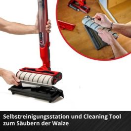 Einhell Akku-Hartbodenreiniger CLEANEXXO para Laminado, Azulejos y Madera - Limpiador Húmedo de Suelos Duros, 400 ml, Rojo
