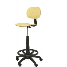 Piqueras y Crespo Taburete de Trabajo T32, Giratorio y Regulable en Altura, Ergonómico con Asiento y Respaldo de Madera Haya