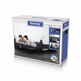 Bestway Cama Hinchable, Colchón de 2 Plazas con Electrobomba Integrada - 203 x 152 x 30 cm