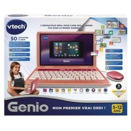 VTECH Genio - Mi Primera Computadora Real Rosado con Teclado QWERTY y Pantalla de 5 Pulgadas para Niños