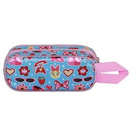 Karactermania Estuche Portatodo Doble 3D Minnie Mouse Happiness, Escolar con Relieve, 2 Compartimentos, Azul, 22x8x9,5 cm