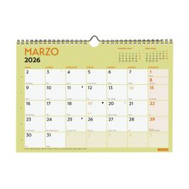 Finocam Calendario de Pared para Escribir A4 (297x210 mm) MV Grafik 2026 - Planificador Anual Espiral, Contenido Útil