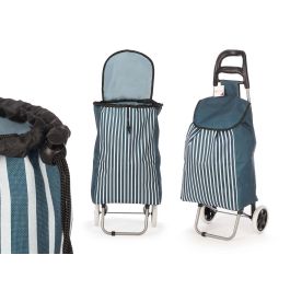 Carro de Compra Kinvara 2 Ruedas Rayas Azul, 88x35x8 cm, 33 L, 20 kg Máx (6 Unidades) Precio: 67.99000043. SKU: B1AREGVXQS